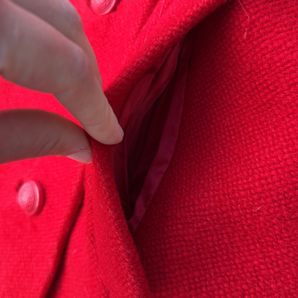 Vintage Red Wool Classic Coat - Picture 2 of 9